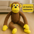 Brinquedo Mordedor Macaco de Pelúcia - Brinquedo Interativo para Pets
