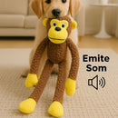 Brinquedo Mordedor Macaco de Pelúcia - Brinquedo Interativo para Pets