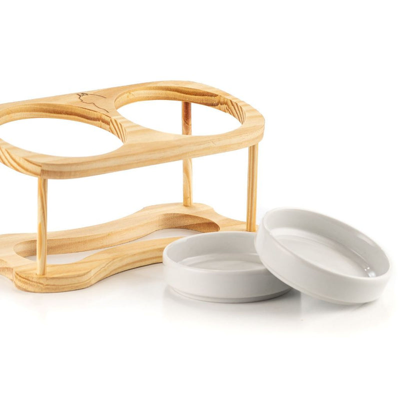 Comedouro Duplo Elevado para Gatos – Design, Saúde e Estilo em um Só Produto