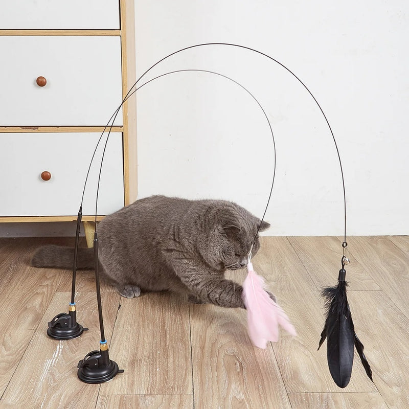 Varinha Interativa com Ventosa - Estímulo, Movimento e Diversão para o Seu Gato