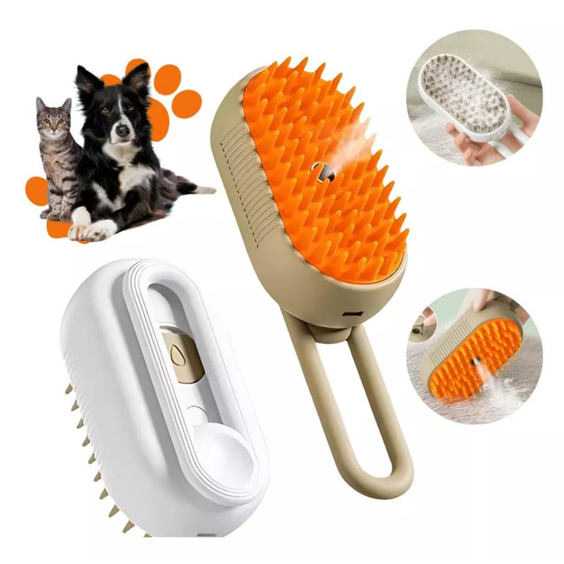 Escova Autolimpante 3 em 1 para Pelo & Higiene- ideal para manutenção em casa
